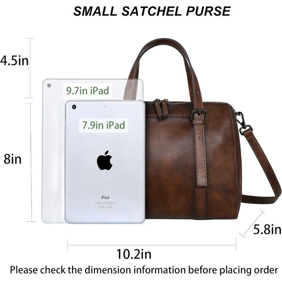 Genuine Leather Crossbody Bag Women Travel Purse Satchel Work Tote - Picture 2 of 8